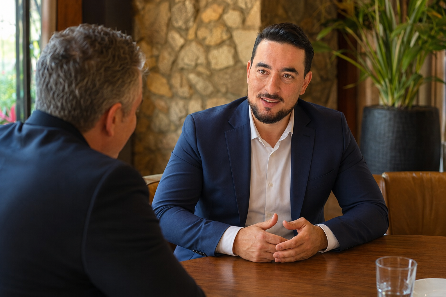 Osmar Santos em uma conversa de atendimento e mentoria